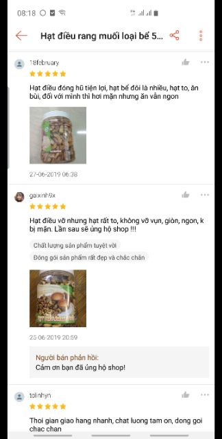 Hạt điều rang muối loại bể 500g/ hủ. | BigBuy360 - bigbuy360.vn