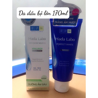 Combo dưỡng ẩm Hadalabo: Kem rửa mặt dưỡng ẩm Hadalabo Advanced Nourish 80h và dung dịch dưỡng ẩm Hadalabo 100ml/170ml