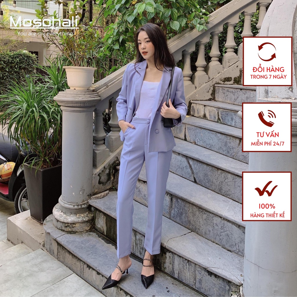 [HÀNG CÓ SẴN]Set vest nữ thiết kế Mosohali Annas trẻ trung năng động (Áo vest + Quần âu)