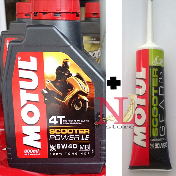 combo nhớt motul power le 800 ml, nhớt hộp số (nhớt lap) motul gear