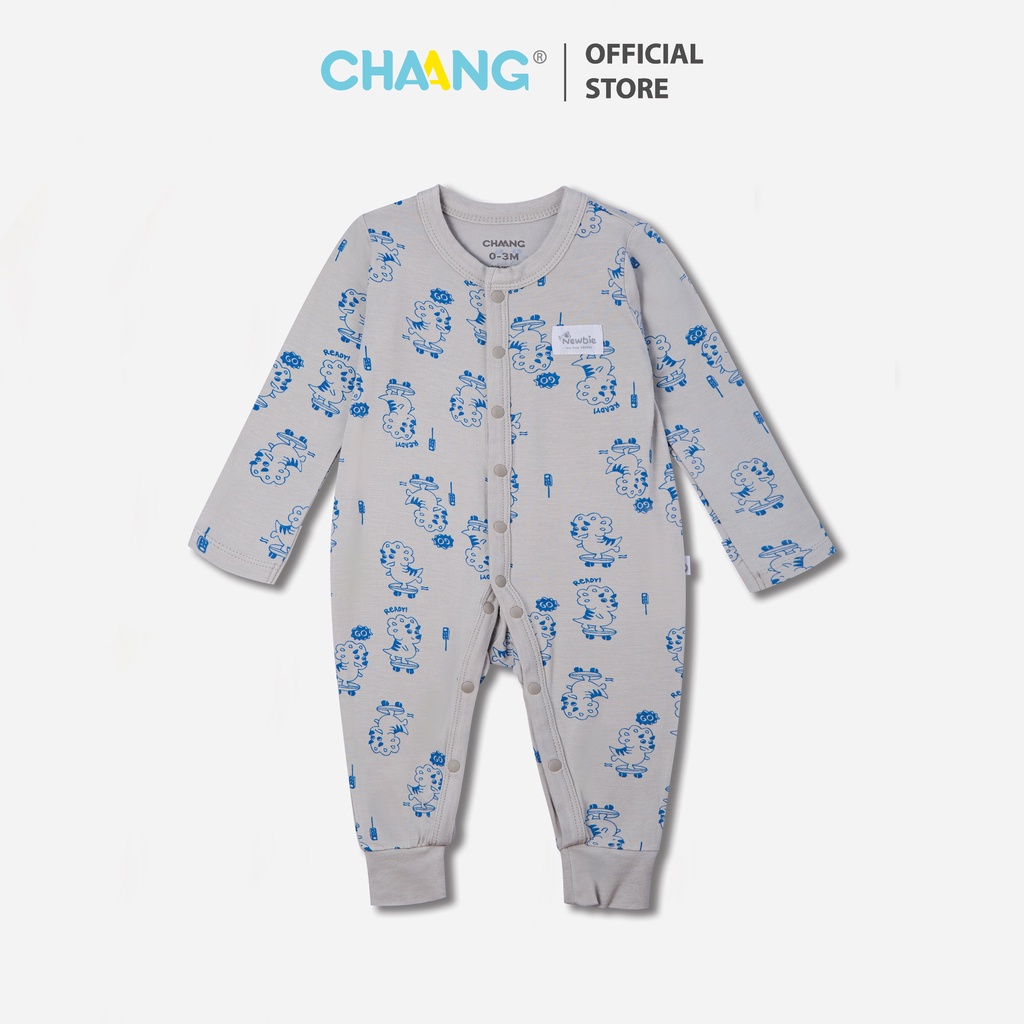 Bộ body dài cúc giữa bé trai Dino ghi CHAANG