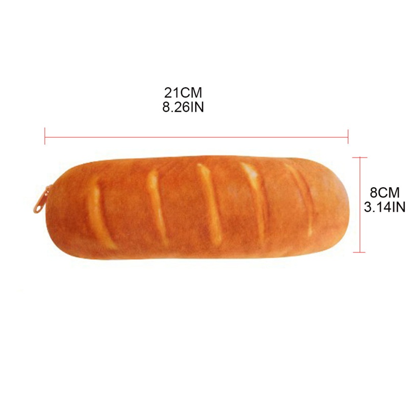 Túi Đựng Bút Hình Bánh Mì Pháp Hoạt Hình Sức Chứa Lớn