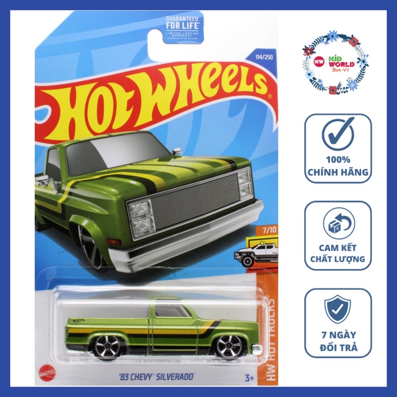 Xe mô hình Hot Wheels basic Bán tải '83 Chevy Silverado HCV33.