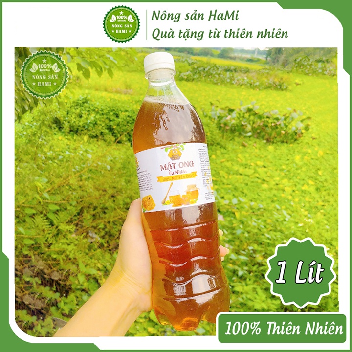 Mật ong nguyên chất HaMi 1 Lít giá rẻ, đặc sánh, thơm ngon nguyên chất 100% tự nhiên - HSD 2 năm