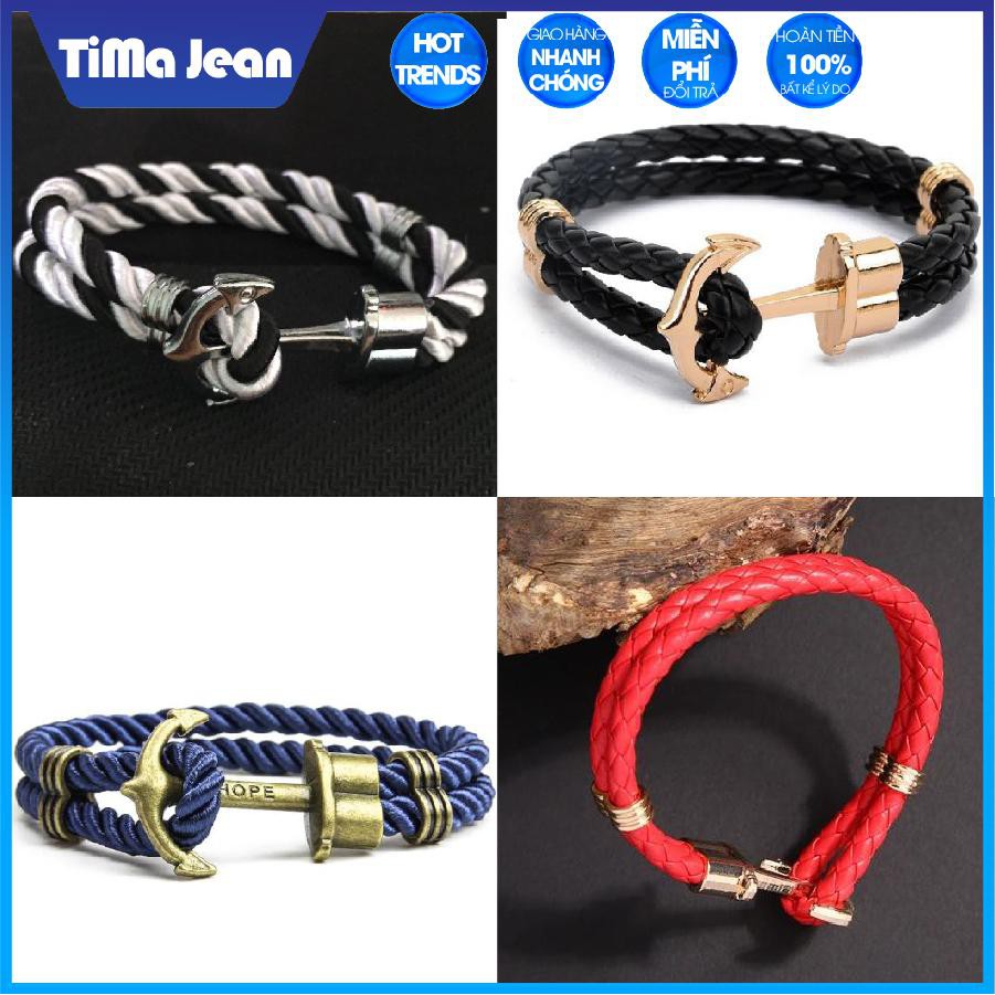 Vòng tay mỏ neo may mắn unisex - tima shop