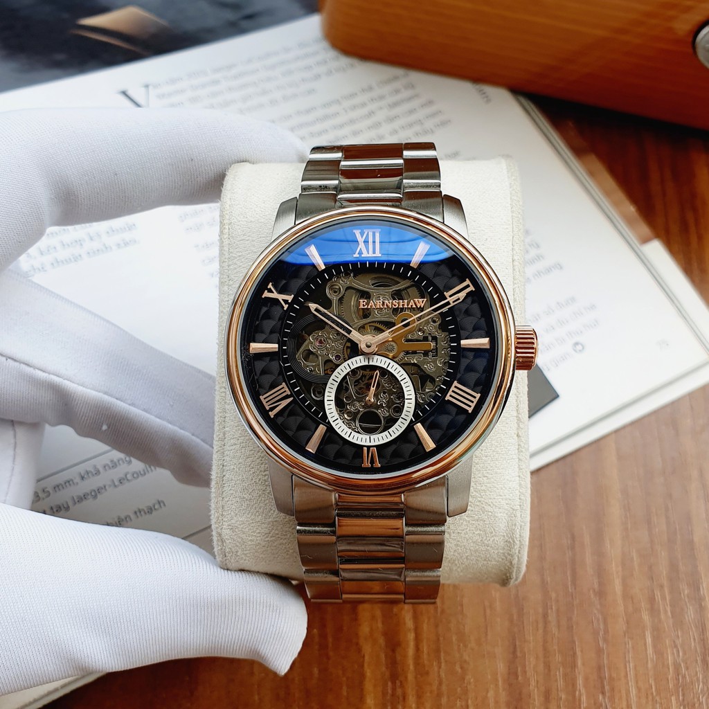 Đồng hồ nam chính hãng Thomas Earnshaw Automatic Limited WHITEHALL Skeleton ES-8120-22 - Máy cơ - Kính cứng