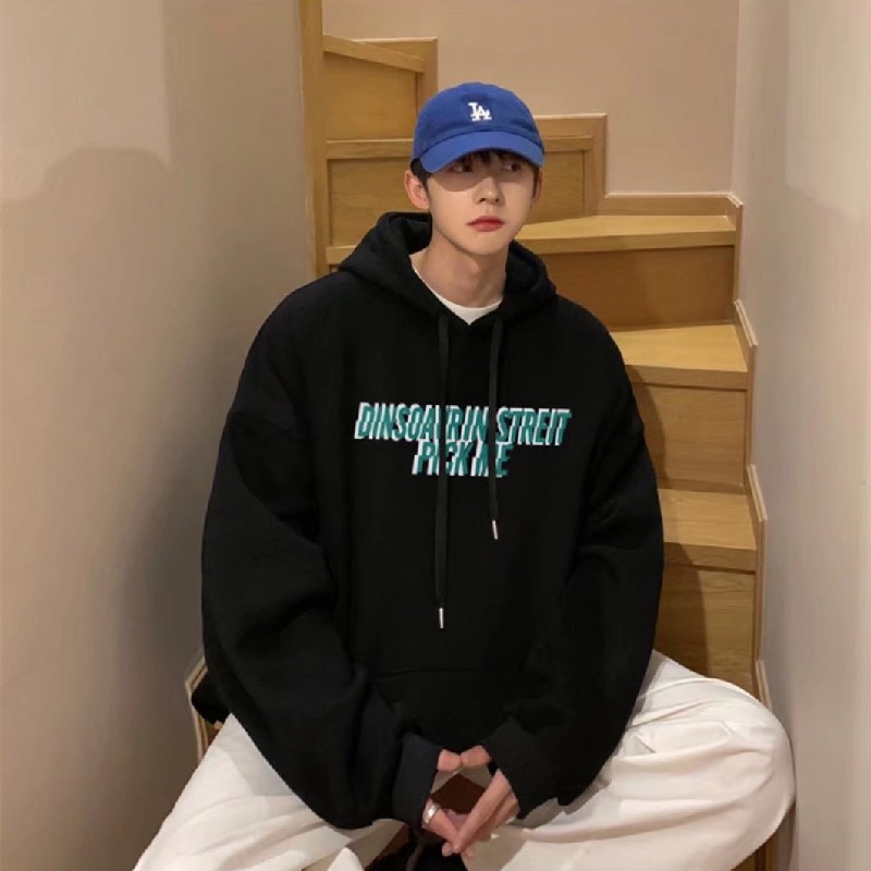Áo hoodie Thể Thao Dáng Rộng In Chữ Thoải Mái Thời Trang Hàn Quốc Cho Nam Cỡ M-5XL