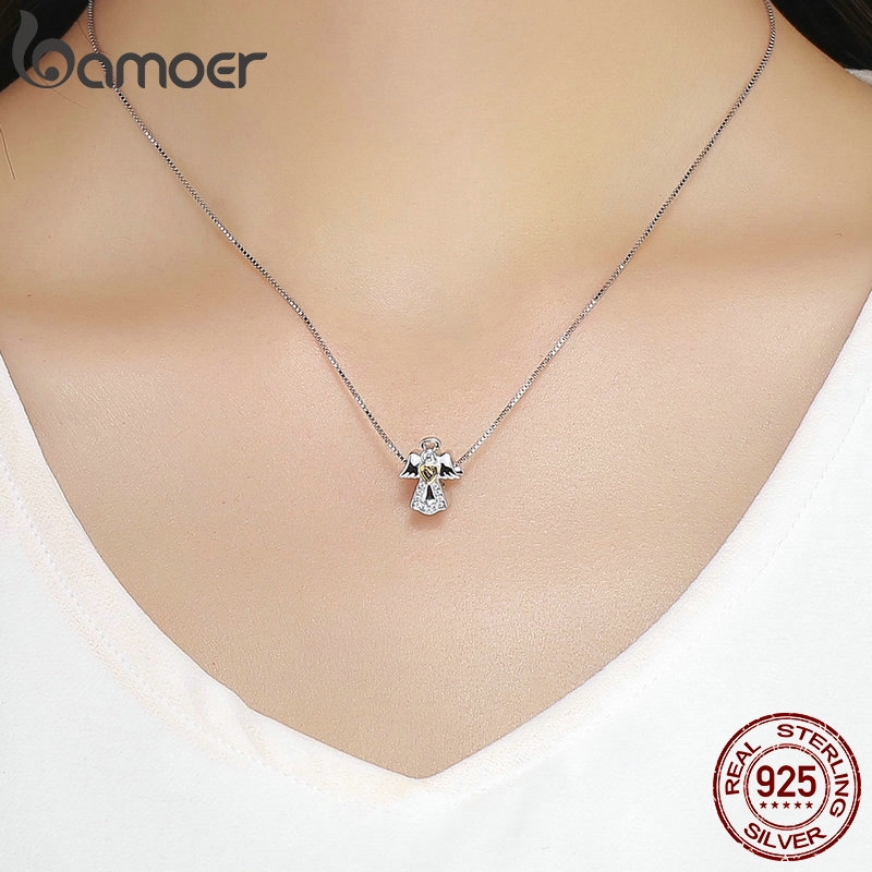 Phụ Kiện Hạt Trang Sức Bamoer Bằng Bạc S925 Hình Thiên Thần Thời Trang Cho Nữ