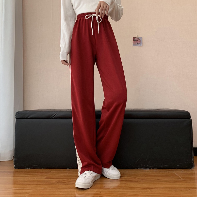 SUXI Quần Dài Nữ Ống Rộng Lưng Cao Thời Trang Hàn Quốc Mới