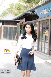 Áo sơ mi cổ Đức ly trước