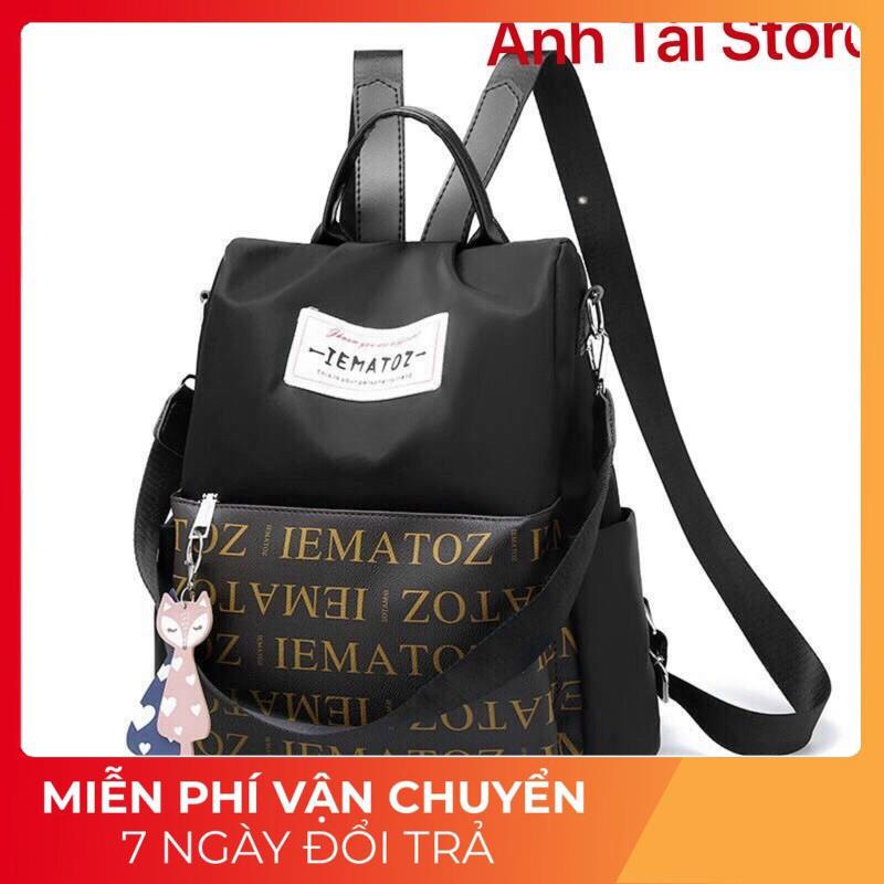 Balo thời trang nữ chất vải Oxford chống nước chống cháy siêu bền phong cách Hàn Quốc tặng kèm móc treo báo đốm AT114