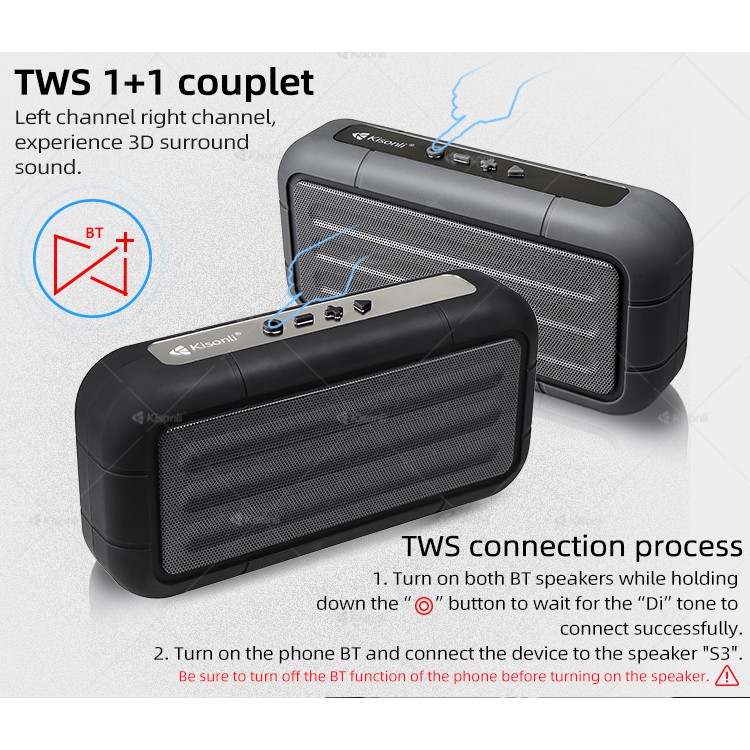 Loa Bluetooth Xách Tay mini Kisonli S3 ( Màu Ngẫu Nhiên)