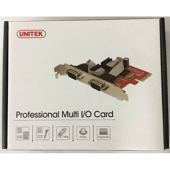 Card PCI-e to 2 cổng Com (RS232) Unitek Y-7504 chính hãng