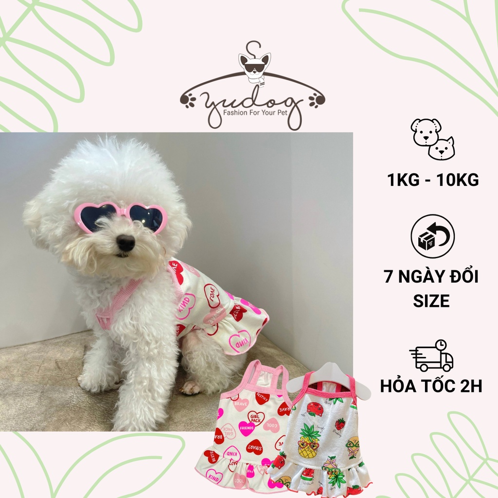 Đầm thun cho chó mèo - váy mặc cho chó mèo yudog