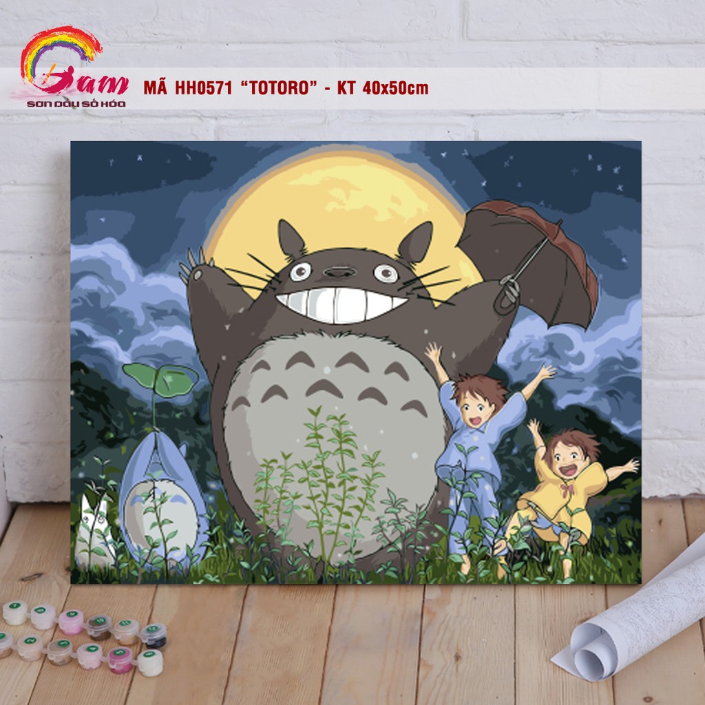 Tranh tự tô màu sơn dầu số hóa Tranhsohoavn Totoro HH0571