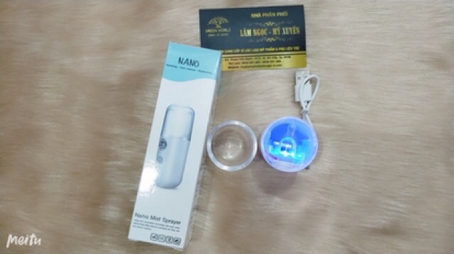 Máy xông mặt phun sương Nano mini ( TẶNG NẠ SIÊU DƯỠNG HÀN QUỐC DERMAL ) FREESHIP siêu xịn  ,nhỏ gọn ,an toàn sử dụng.