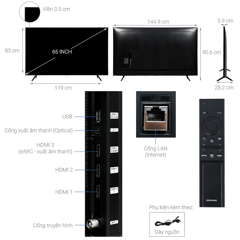 Smart Tivi Samsung 4K Crystal UHD 65 inch UA65AU7200 | BigBuy360 - bigbuy360.vn