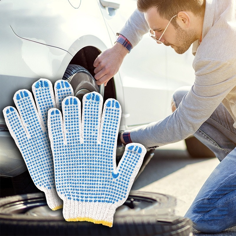 Set 2 Đôi Găng Tay Cotton Chống Trượt Thiết Kế Đơn Giản Cho Nam Nữ