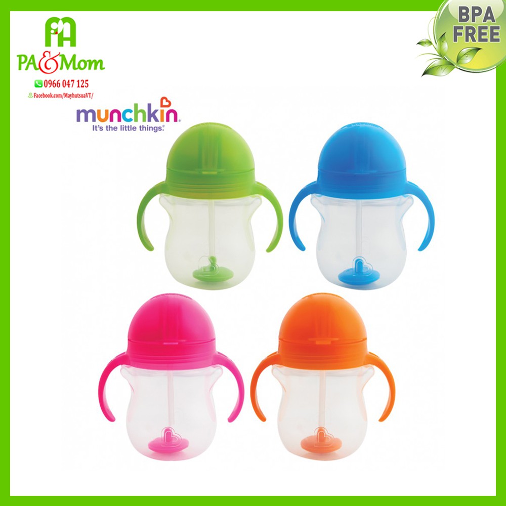 Bình munchkin 200ml cho bé tập uống nước có ống hút