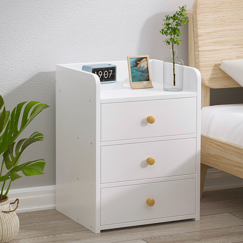 ۩△Bàn đầu giường tủ đựng đồ trong phòng ngủ tập thể đơn giản hiện đại màu gỗ chắc chắn tiết kiệm kiểu Bắc Âu nhỏ <