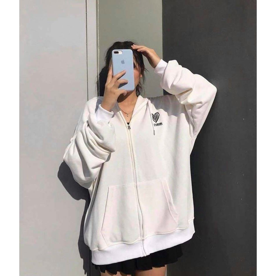 Áo khoác nỉ hoodie THÊU TYM form rộng áo nỉ bông nam nữ Unisex AN3 Guvia