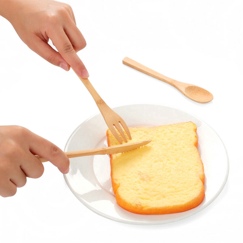 Bộ 3 Dao Muỗng Nĩa Bằng Gỗ Tre Thân Thiện Với Môi Trường
