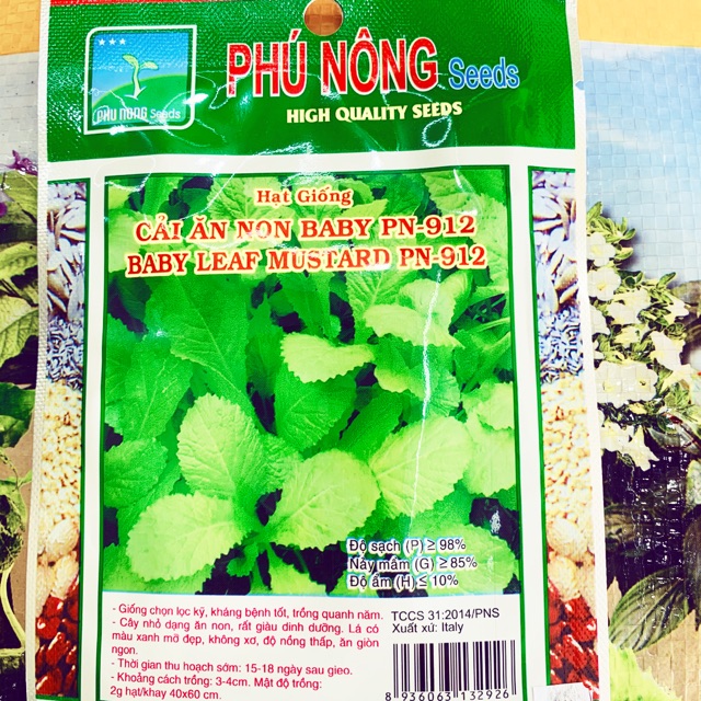 Hạt giống cải ăn non baby