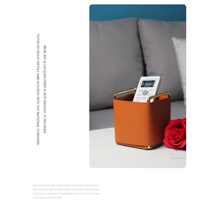 Hộp Đựng Bút Bằng Da Hình Vuông Có Tay Cầm Tiện Dụng