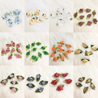 Hoa hồng ruy băng trang trí, hoa ruy băng các loại nhiều màu size 2,5cm-3cm