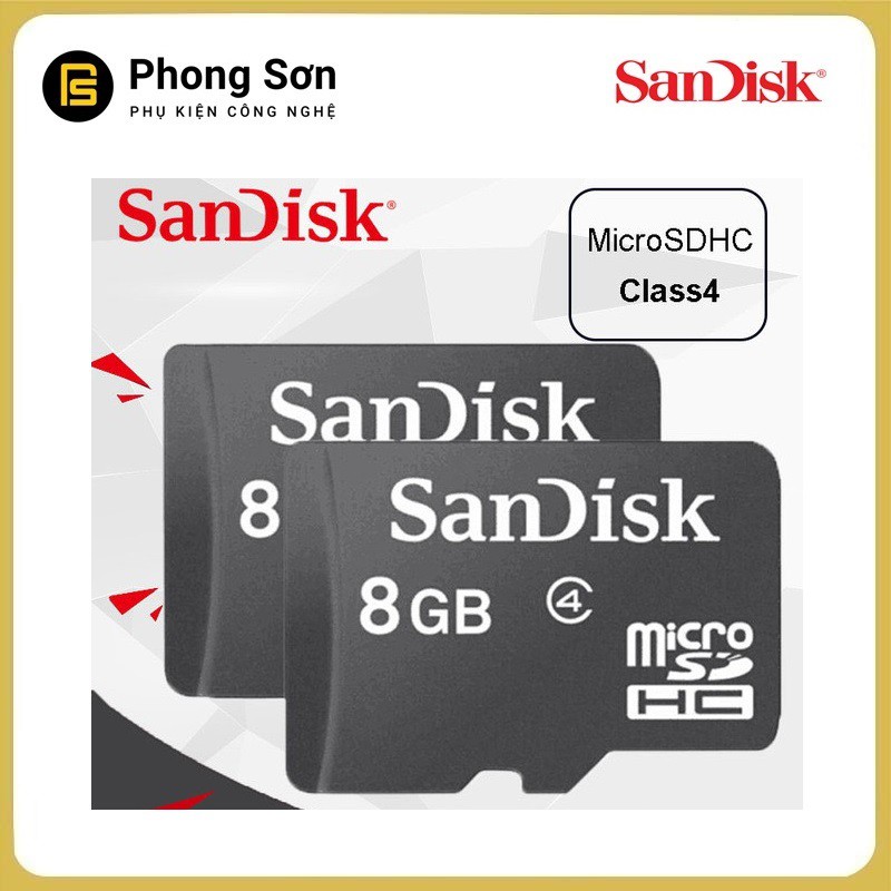 Thẻ nhớ Micro SDHC 8GB Class4 Sandisk ( Không Adapter)