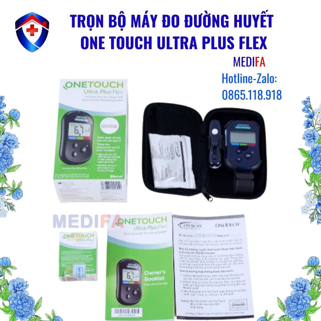 TRỌN BỘ COMBO Máy đo đường huyết tiểu đường One Touch Ultra Plus Flex (onetouch) gồm Bút và Kim TẶNG hộp 25 que thử