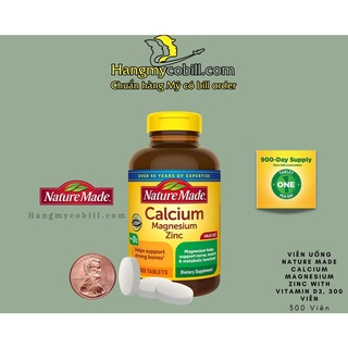 Viên uống Calcium Magnesium Zinc D3 Nature Made - Canxi tổng hợp Nature Made 300v USA