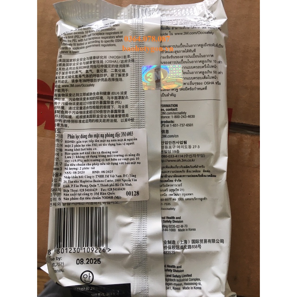 Phin lọc 3M 6003 chính hãng