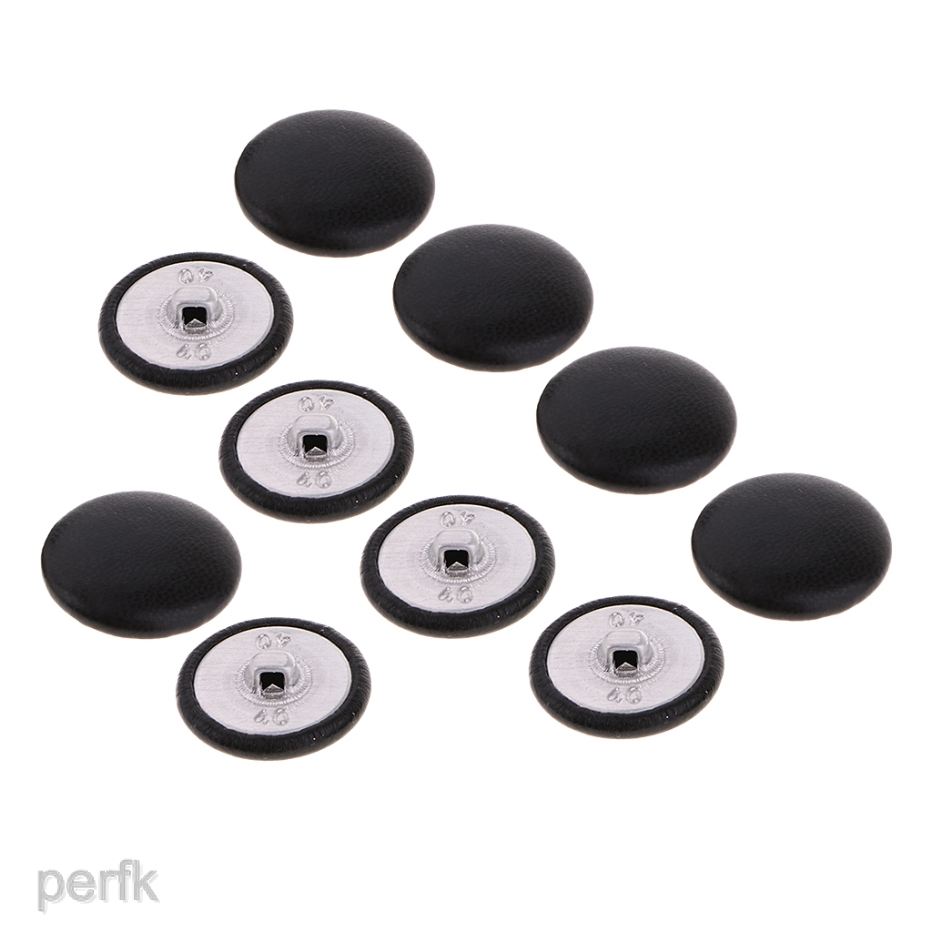 Set 10 Nút Áo Giả Da Màu Đen Tiện Dụng