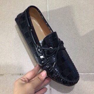 Giày lười da bóng nơ chuông nam