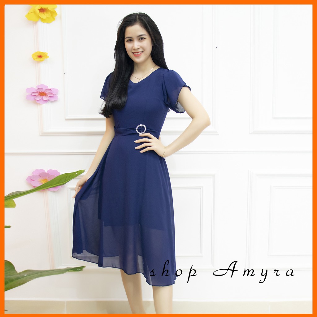 AMYRA - Đầm dự tiệc dáng xòe tay đắp siêu xinh voan 2 lớp đính khuya eo mặc đi tiệc,đi làm,đi chơi - D08 | BigBuy360 - bigbuy360.vn