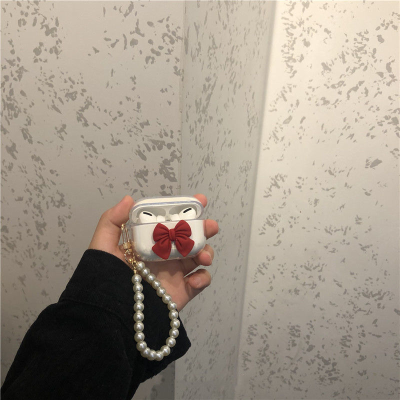 Ốp Bảo Vệ Hộp Đựng Tai Nghe AirPods Pro 12 I12 I9s 2 1 Pro2 2022 Bằng Silicon Đính Ngọc Trai Xinh Xắn