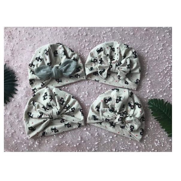 Nón turban cho bé freesize từ 5-12 ký (kèm tóc giả)