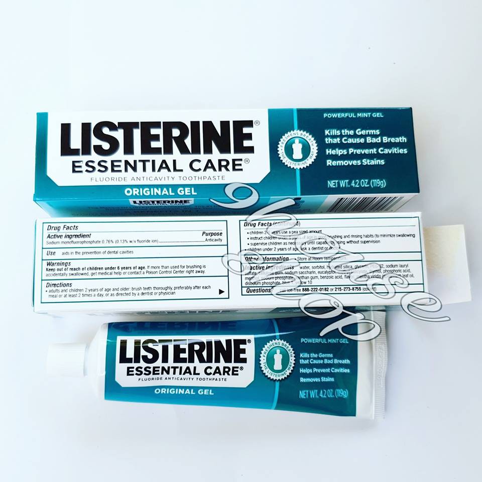 Kem đánh răng Listerine Essential Care Original Gel 119g