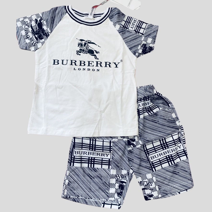 Bộ thun cotton bé trai phối quần túi cực dễ thương