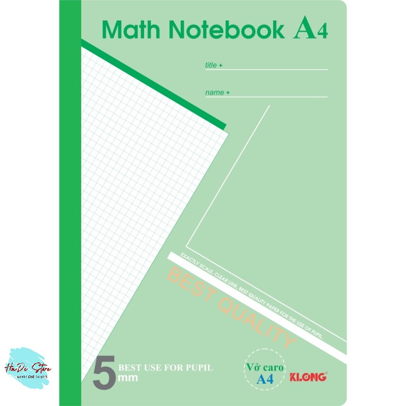 KLONG Sổ Math Notebook CARO size A4 - 200trang (MS:298)