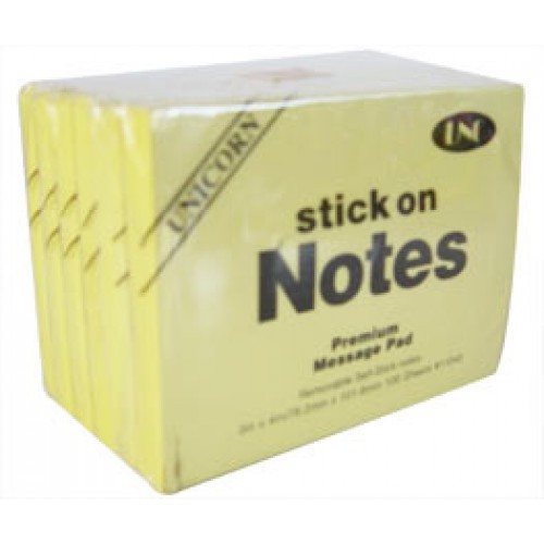 Giấy note vàng 3x4 UNC 7,6cmx10,5cm