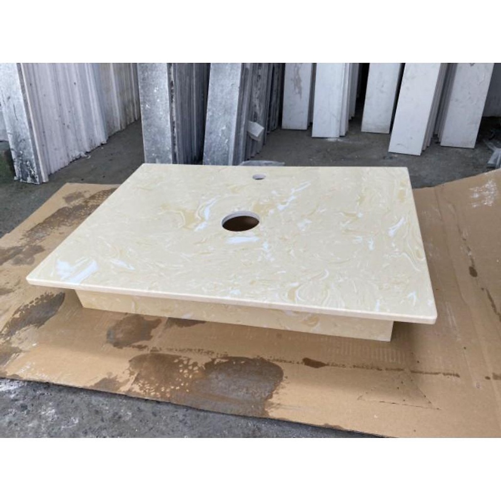 Bàn đá đặt lavabo, bàn đá không phào 50x70cm ikiza