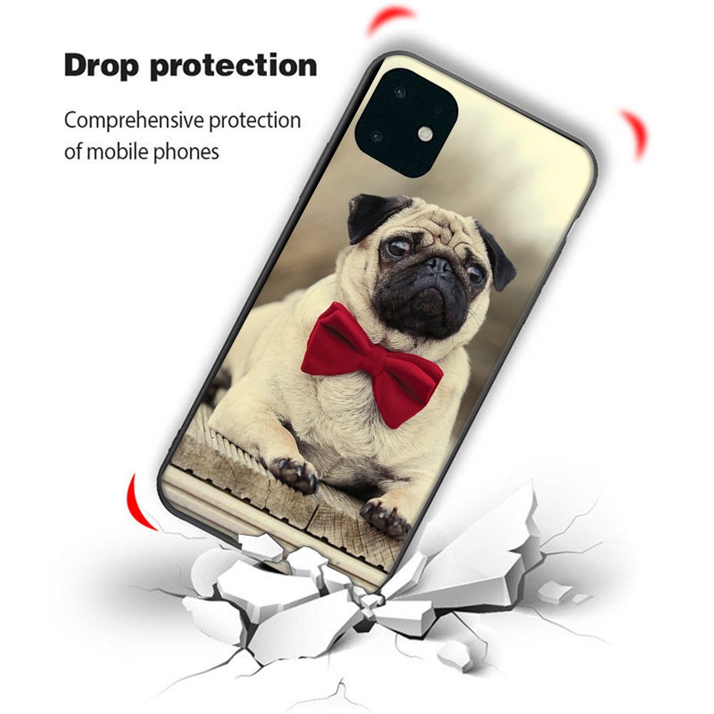 Ốp điện thoại in hình chó Pug đáng yêu cho iPhone 11 Pro Max XS MAX XR X 8 7 6s 6 Plus SE 2020