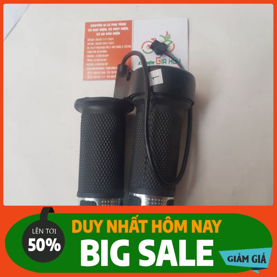 TAY GA XE ĐẠP ĐIỆN KHÔNG NÚT MÀU XE ĐẠP ĐIỆN GIA HUY
