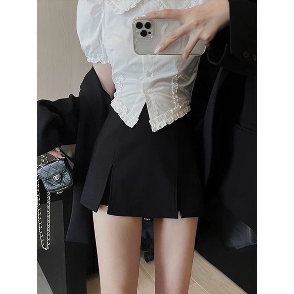 Áo Sơ Mi Nữ Trắng 🍊 Tiệm Vải Xinh 🍊Sơ Mi Trắng Croptop 2 Loại