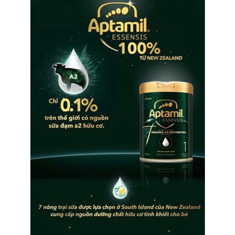 Sữa  Aptamil Essensis Organic A2 Protein Úc sữa bột 900g dành cho trẻ từ 0 đến trên 1 tuổi