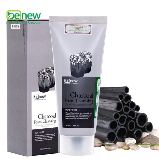 Sữa rửa mặt than hoạt tính Benew Charcoal Foam Cleasing 100ml