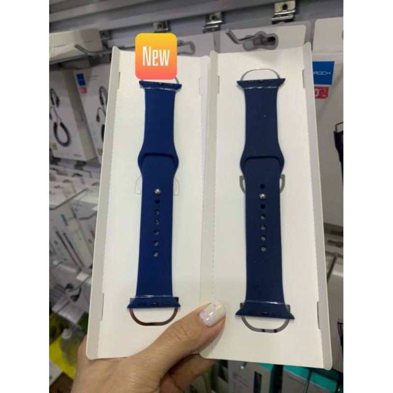 (Xanh Blue New) Dây đeo COTEetCI cho Apple Watch size 38mm/ 40mm/ 42mm/ 44mm Silicon mềm chính hãng
