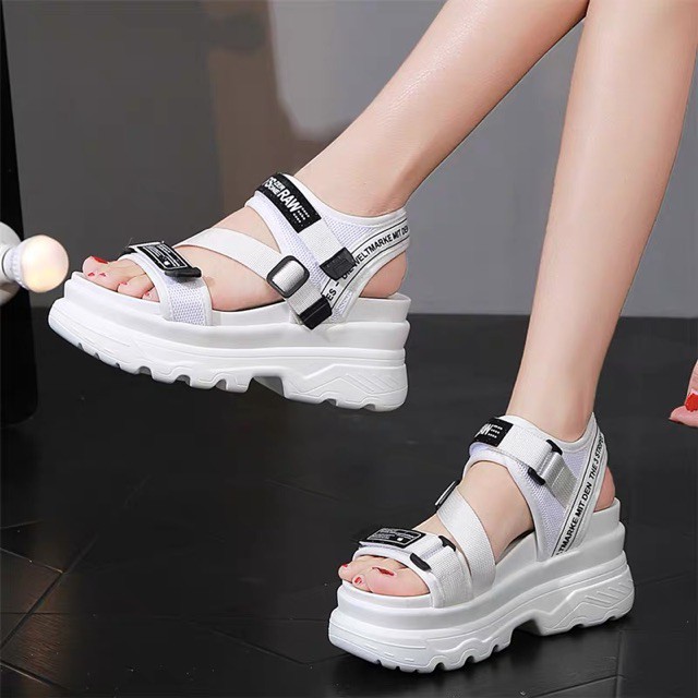 [Mã WASKT304 giảm 15% tối đa 30K đơn 99K] FREE SHIP Sandal nữ đế cao Ulzzang , sandal quai hậu Raw năng động trẻ trung